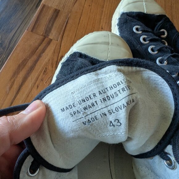 Spalwart Special Mid high-top men's sneakers black linen Made in Europe sz. 43 - Picture 2 of 5